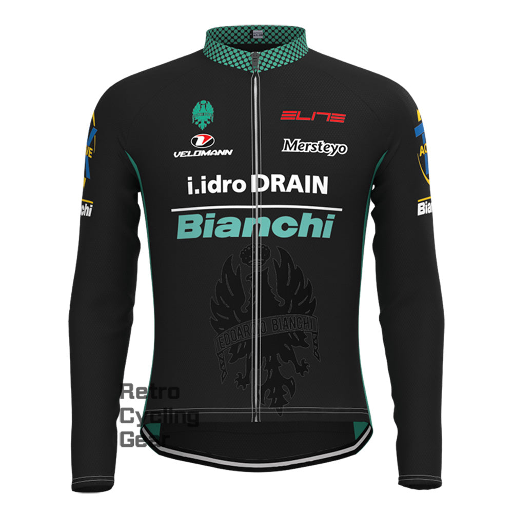 black  Bianchi Long Sleeve Cycling Kits