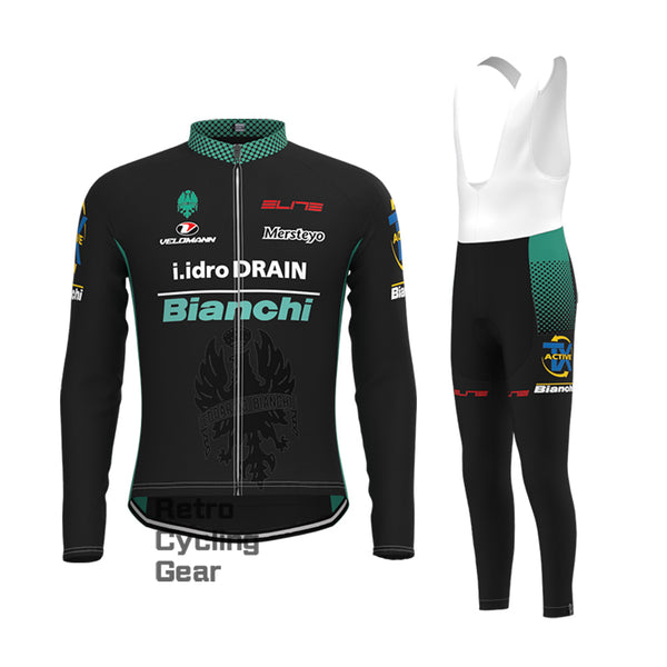 black  Bianchi Long Sleeve Cycling Kits