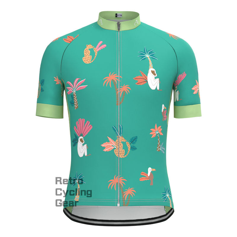 Tropical Plant Monkeys Short Sleeves Cycling Jersey