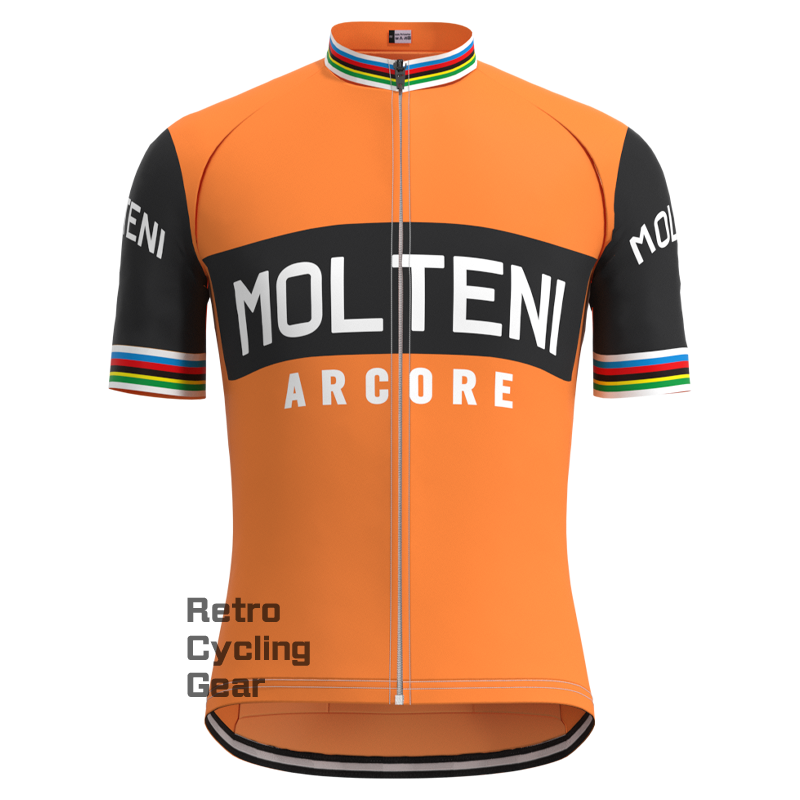 MOLTENI Orange White Retro Short Sleeve Cycling Kit