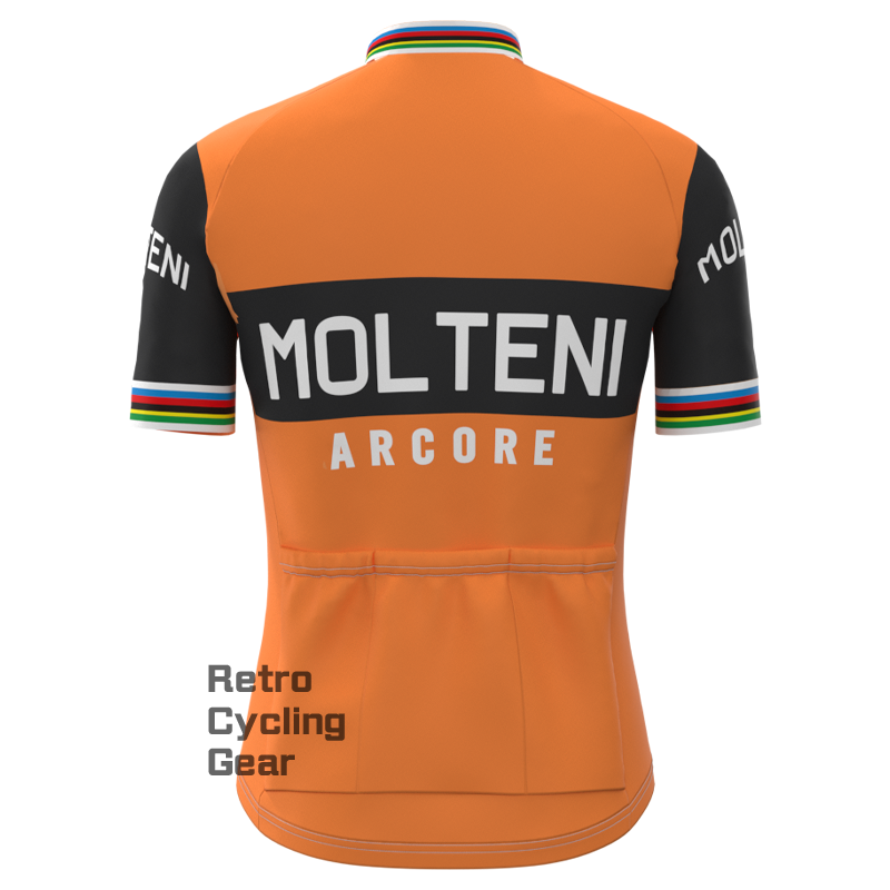 MOLTENI Orange White Retro Short Sleeve Cycling Kit