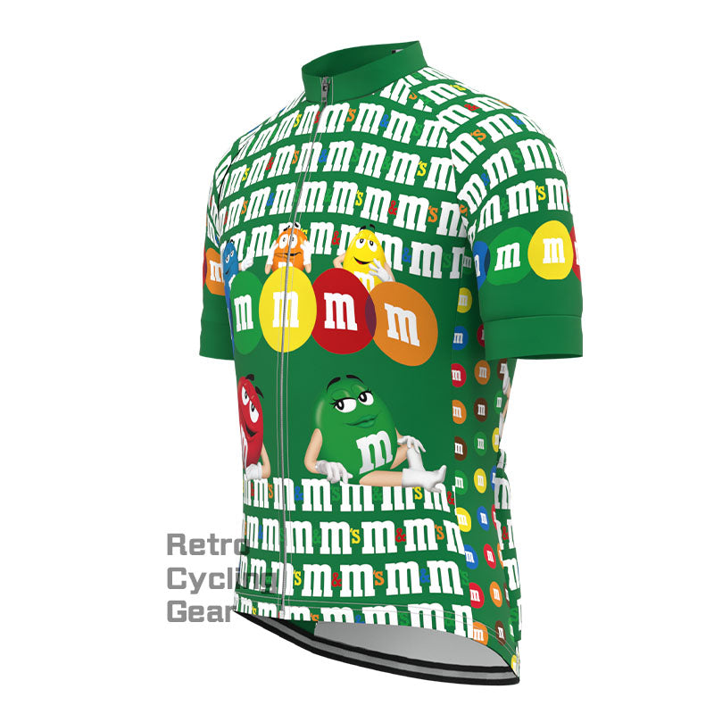 M&M Chocolate Green Short Sleeves Cycling Jersey